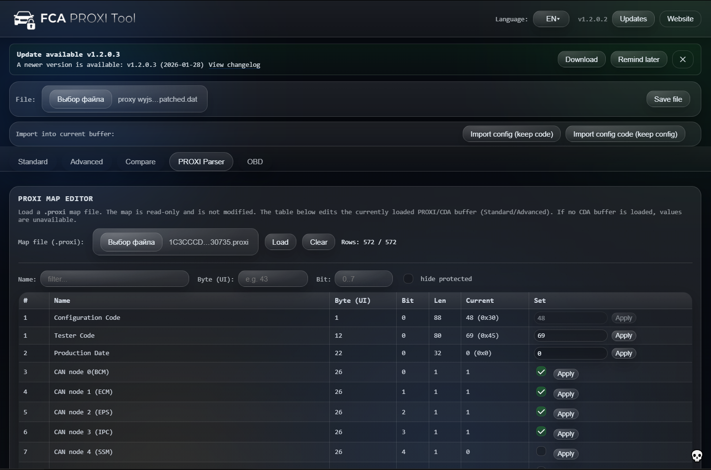 FCA PROXI Tool screenshot 3