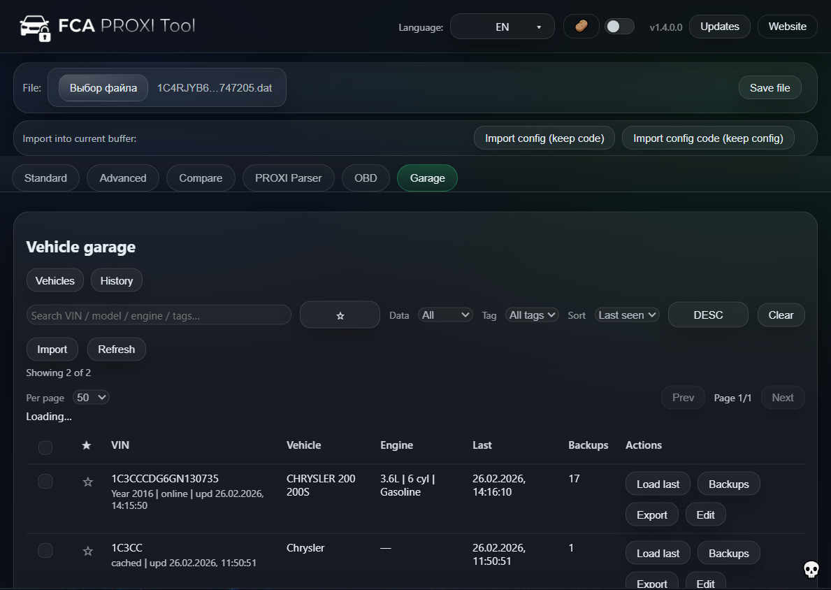 FCA PROXI Tool screenshot 7